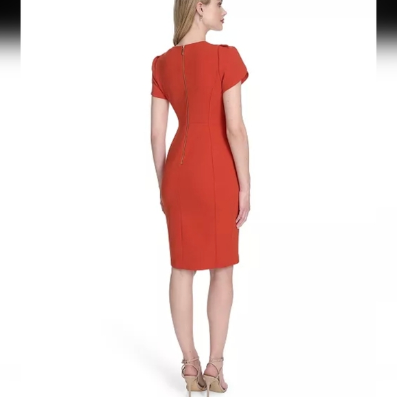 Calvin Klein Sheath Dress with Short Tulip Sleeves, size 8 - Picture 3 of 16